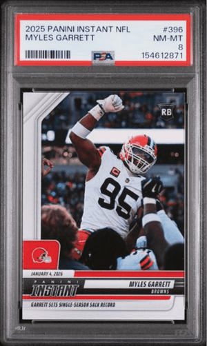 Graded 2025 Panini Instant Myles Garrett #396 Football Card PSA 8 Near Mint