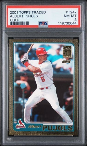 Graded 2001 Topps Traded Albert Pujols #T247 Gold Foil /2001 Rookie RC Baseball Card PSA 8 NM-MT