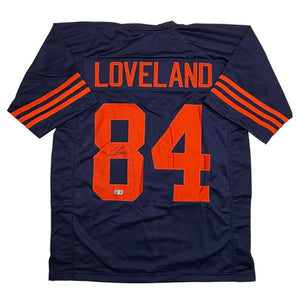 Autographed/Signed Colston Loveland Chicago Color Rush Football Jersey Beckett BAS COA