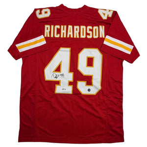 Autographed/Signed Tony Richardson Kansas City Red Football Jersey Beckett BAS COA