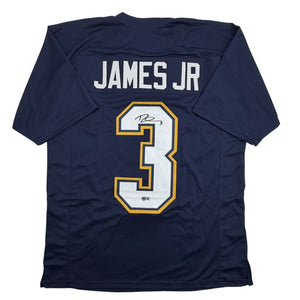 Autographed/Signed Derwin James Los Angeles San Diego Navy Blue Football Jersey Beckett BAS COA