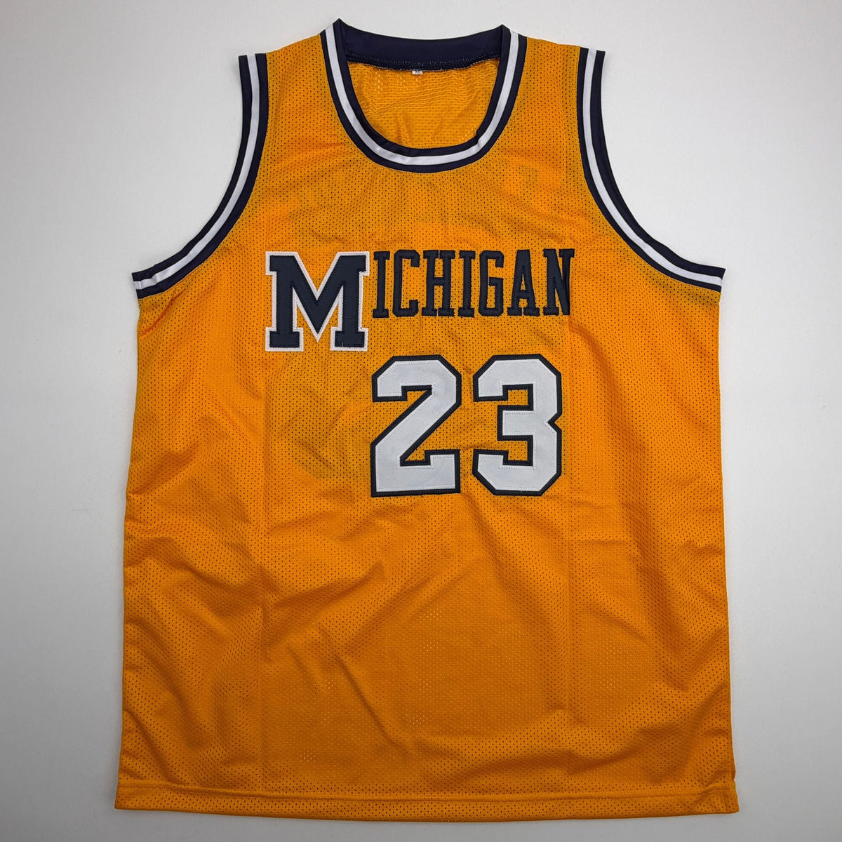 Autographed/Signed Yaxel Lendeborg Michigan Yellow College Basketball Jersey JSA COA