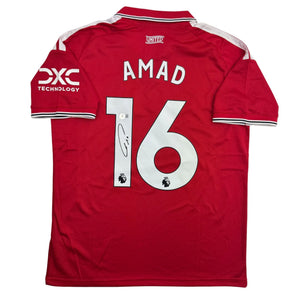 Autographed/Signed Amad Diallo Manchester United Red Soccer Futbol Jersey Beckett BAS COA