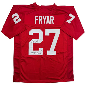 Autographed/Signed Irving Fryar "Scoring Explosion" Nebraska Red College Football Jersey Beckett BAS COA