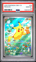 Graded 2025 Pokemon Simplified Chinese Pikachu #08 C Gem Pack CBB1 Trading Card Game PSA 10 Gem Mint