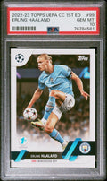 Graded 2022 Topps UEFA CC Erling Haaland #99 1st Edition Club Competitions Soccer Card PSA 10 Gem Mint