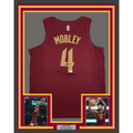 Framed Autographed/Signed Evan Mobley 35x39 Cleveland Cavaliers Maroon Authentic Basketball Jersey Fanatics COA
