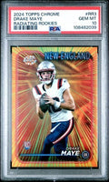 Graded 2024 Topps Chrome Drake Maye #RR3 Radiating Rookies Rookie RC Football Card PSA 10 Gem Mint