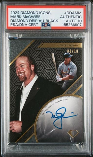Graded 2024 Topps Diamond Kings Mark McGwire #DDAMM Diamond Drip Auto /10 Baseball Card PSA 10 Auto Gem Mint