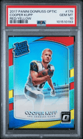Graded 2017 Panini Donruss Optic Cooper Kupp #179 Red/Yellow Rookie RC Football Card PSA 10 Gem Mint