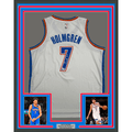 Framed Autographed/Signed Chet Holmgren 35x39 Oklahoma City OKC Thunder Blue Authentic Basketball Jersey Fanatics COA