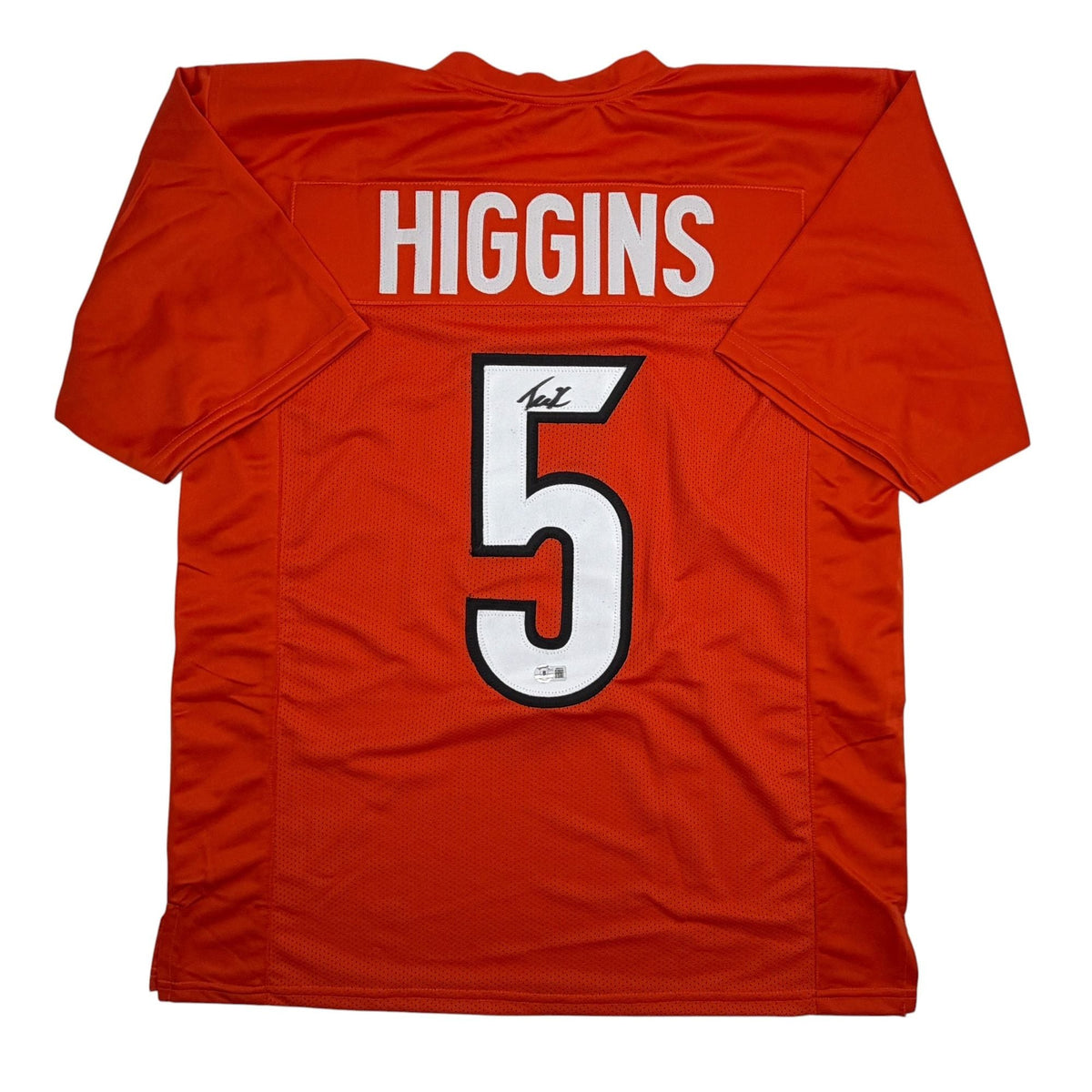 Autographed/Signed Tee Higgins Cincinnati Orange Football Jersey Beckett BAS COA