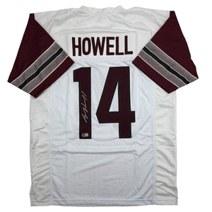 Autographed/Signed Sam Howell Washington White Football Jersey Beckett BAS COA
