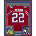 Framed Autographed/Signed Fred Jackson 35x39 Buffalo Red Football Jersey JSA COA