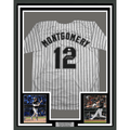 Framed Autographed/Signed Colson Montgomery 35x39 Chicago Pinstripe Baseball Jersey Beckett BAS COA