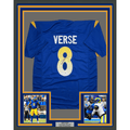 Framed Autographed/Signed Jared Verse 35x39 Los Angeles LA Blue Football Jersey Beckett BAS COA