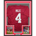 Framed Autographed/Signed Marquis Maze 35x39 Alabama Red College Football Jersey PSA COA