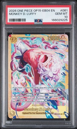 Graded 2026 One Piece Monkey D. Luffy #061 OP15 EB04 EN Trading Card Game PSA 10 Gem Mint