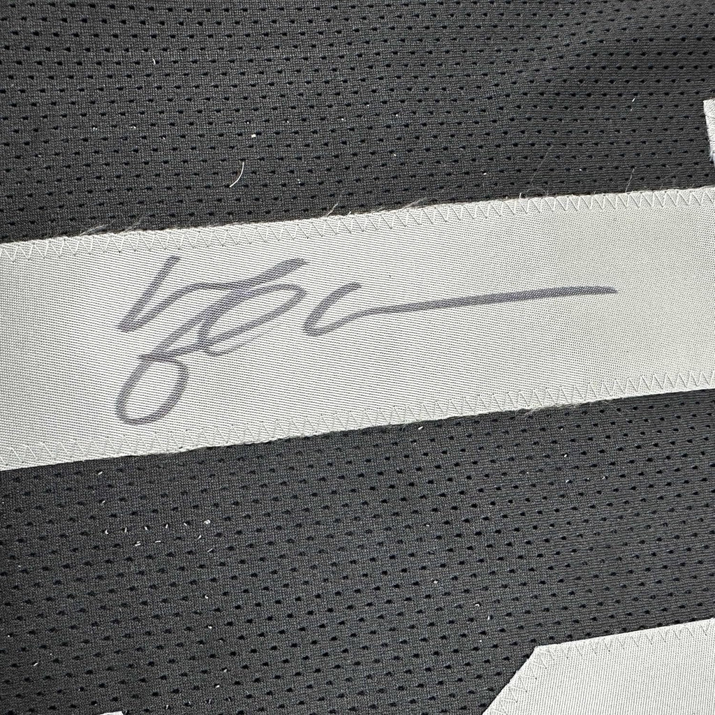 Framed Autographed/Signed Michael Crabtree 35x39 Oakland Raiders Black Football Jersey JSA COA