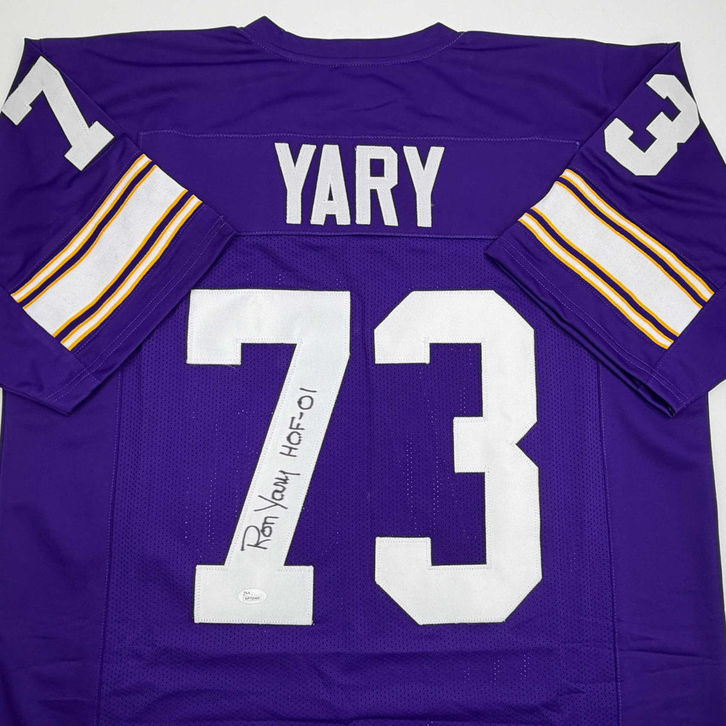 Autographed/Signed Ron Yary HOF 01  Minnesota Purple Football Jersey JSA COA