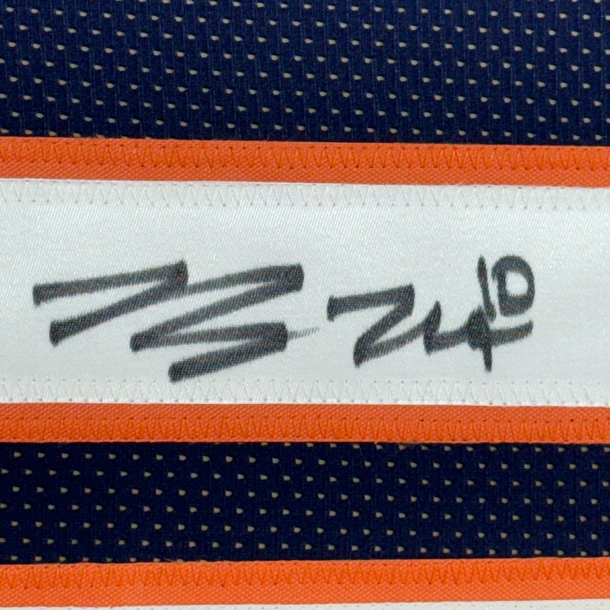Framed Autographed/Signed Bo Nix 35x39 Denver Blue Football Jersey Beckett BAS COA