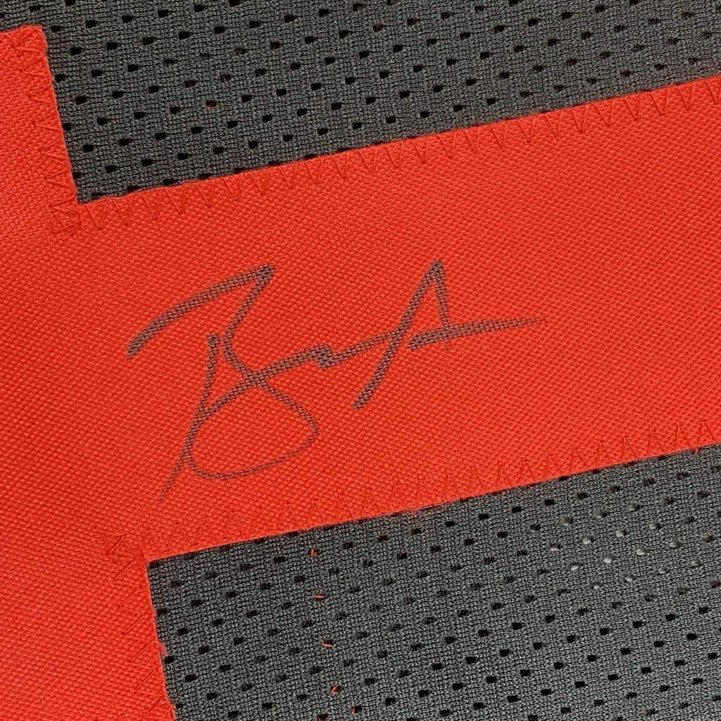 Framed Autographed/Signed Brandon Aiyuk 35x39 San Francisco Black Football Jersey JSA COA