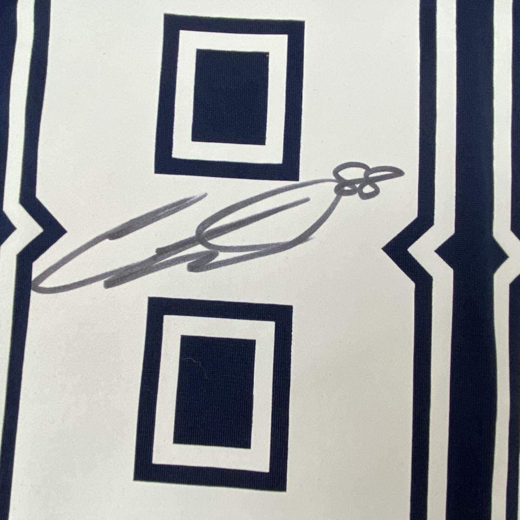 Framed Autographed/Signed CeeDee Lamb 35x39 Dallas Cowboys Blue Authentic Nike Game Football Jersey Fanatics COA
