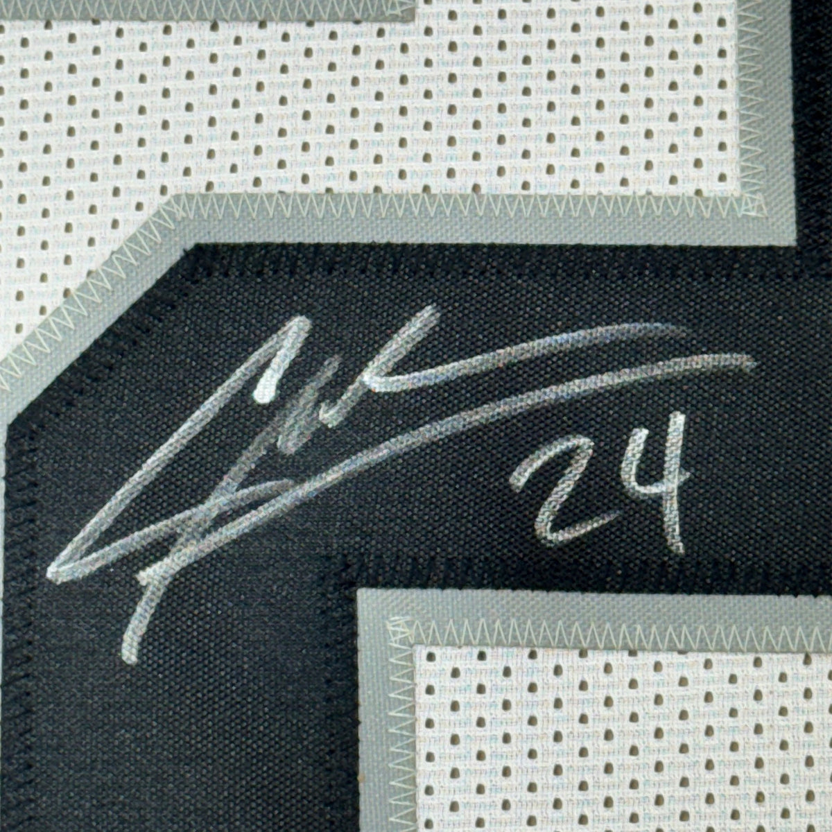 Framed Autographed/Signed Charles Woodson 35x39 Oakland White Football Jersey GTSM Holo COA