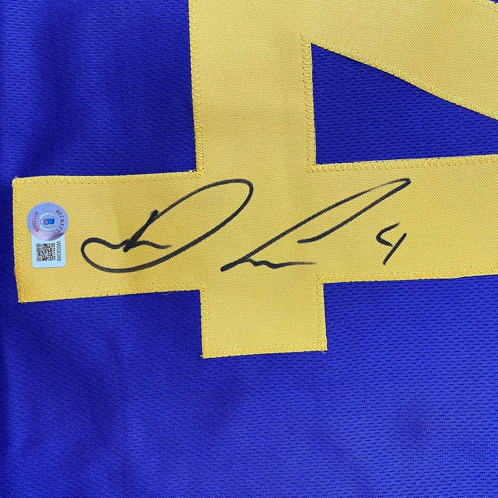 Framed Autographed/Signed Dalvin Cook #4 35x39 Minnesota Color Rush Purple Football Jersey Beckett BAS COA