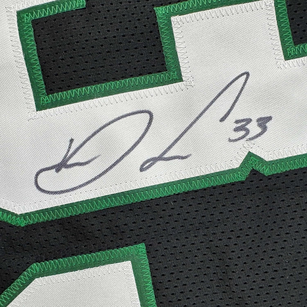 Framed Autographed/Signed Dalvin Cook 35x39 New York Black Football Jersey JSA COA