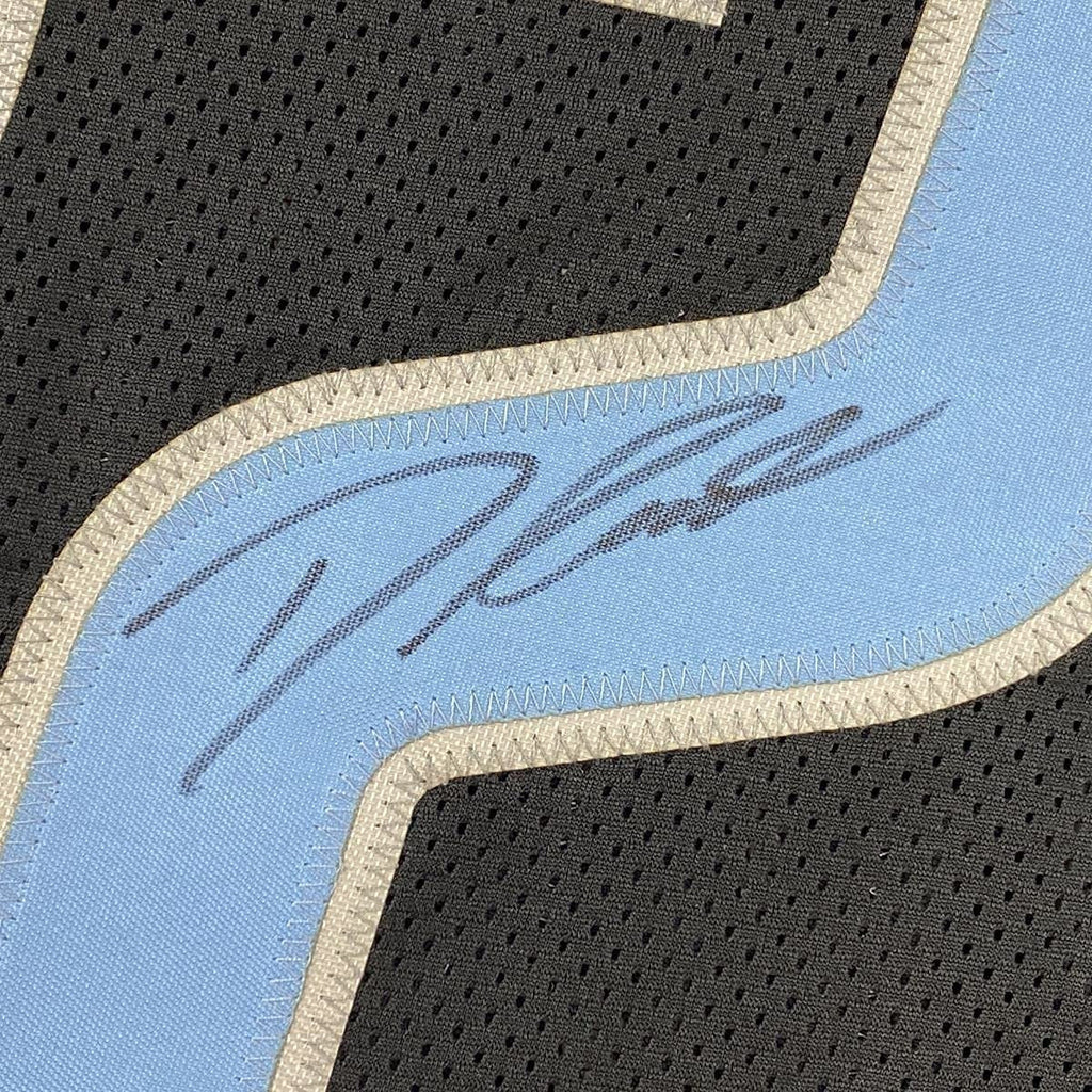 Framed Autographed/Signed D'Andre Swift 35x39 Detroit Black Football Jersey JSA COA