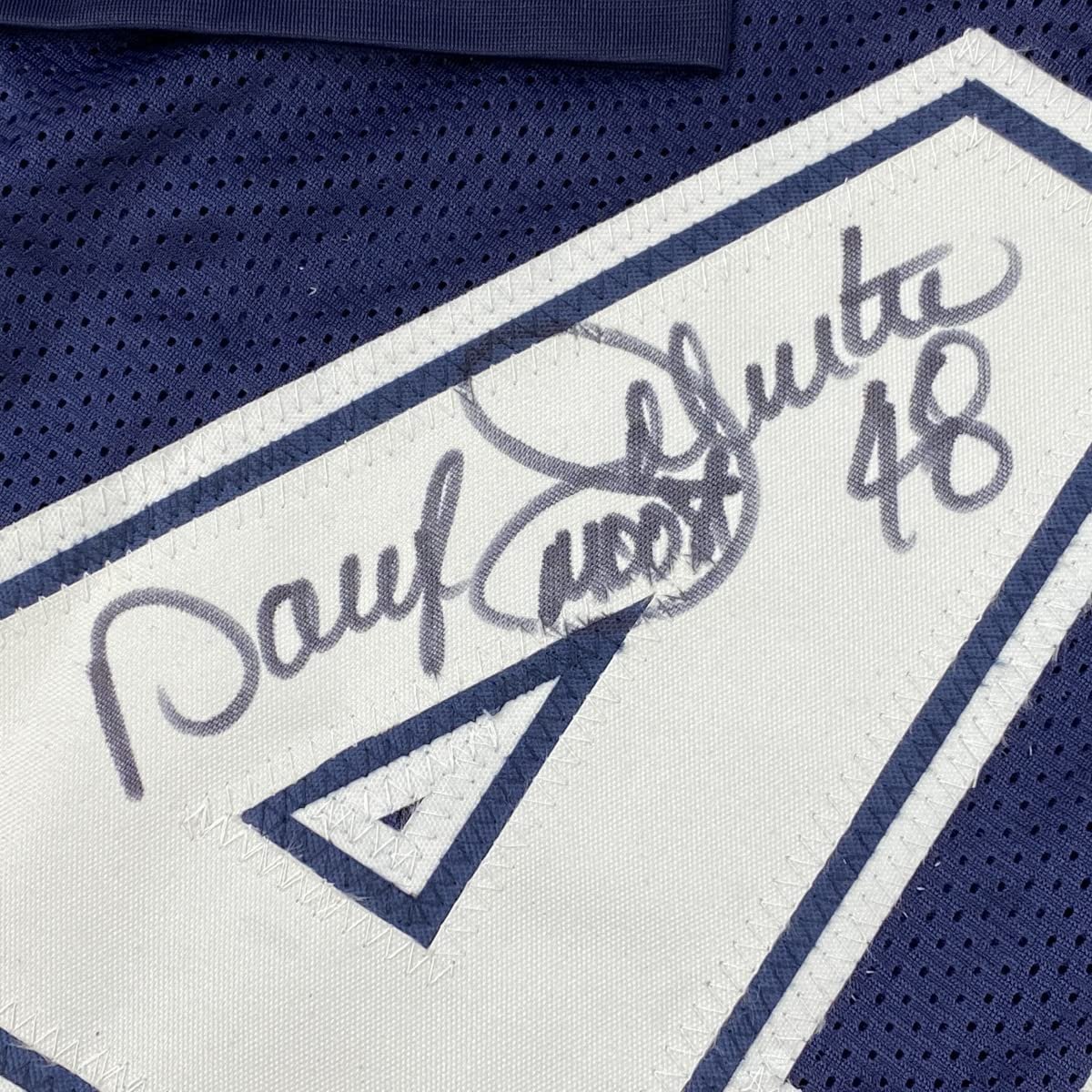 Framed Autographed/Signed Daryl Moose Johnston 35x39 Dallas Blue Football Jersey Beckett BAS COA