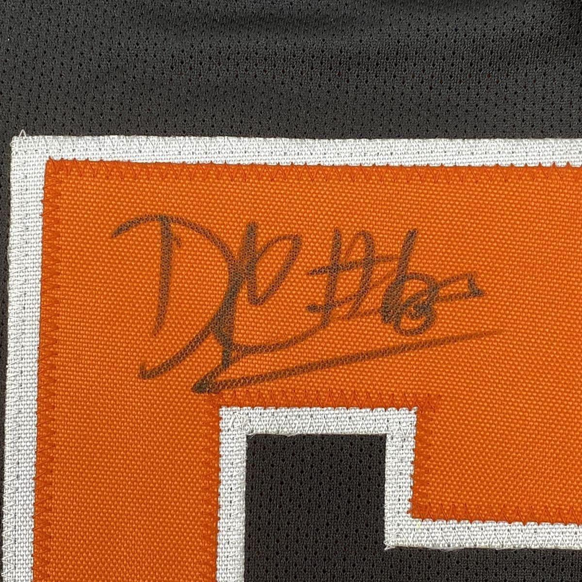 Framed Autographed/Signed David Njoku 35x39 Cleveland Football Black Jersey JSA COA