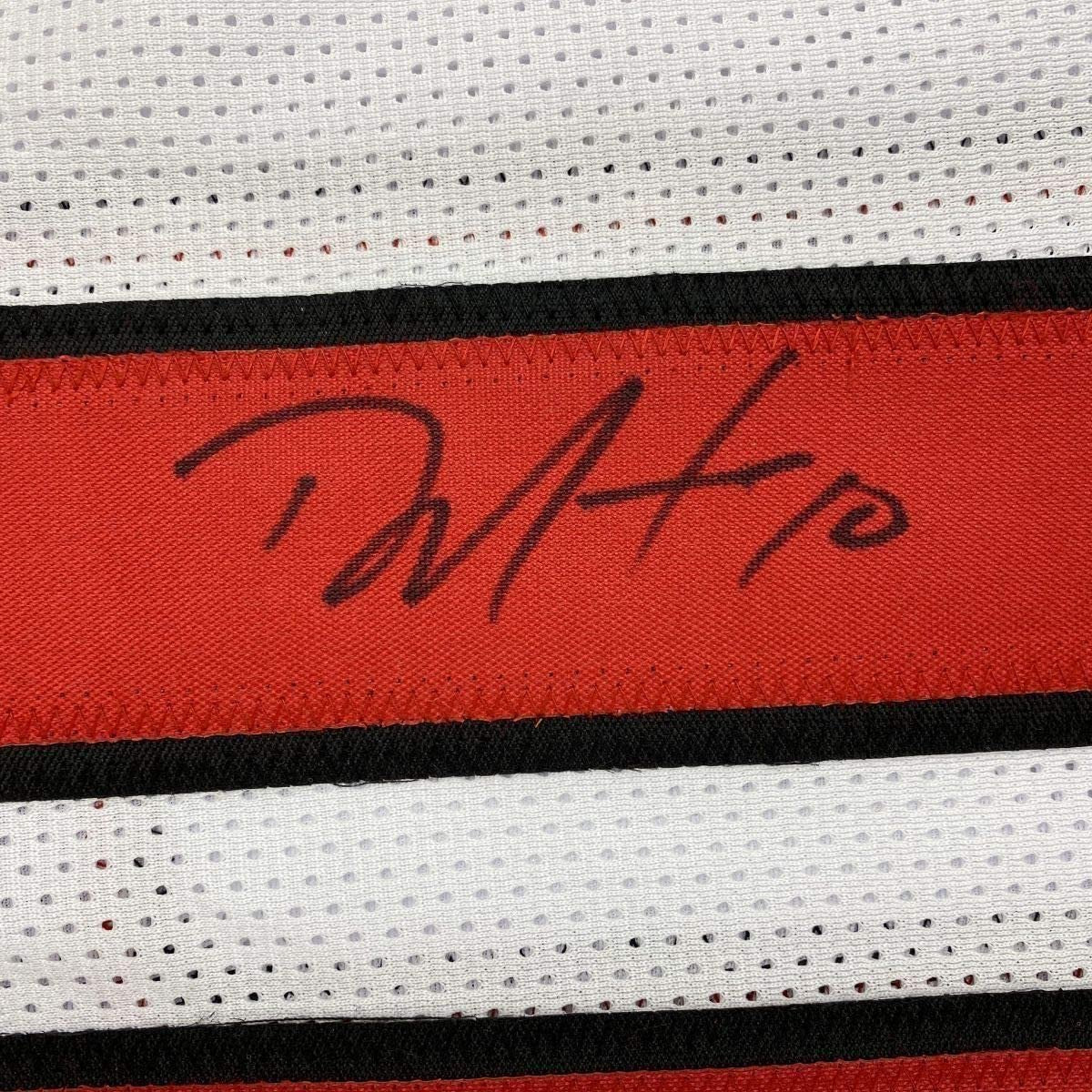 Framed Autographed/Signed DeAndre Hopkins 35x39 Arizona White Football Jersey JSA COA