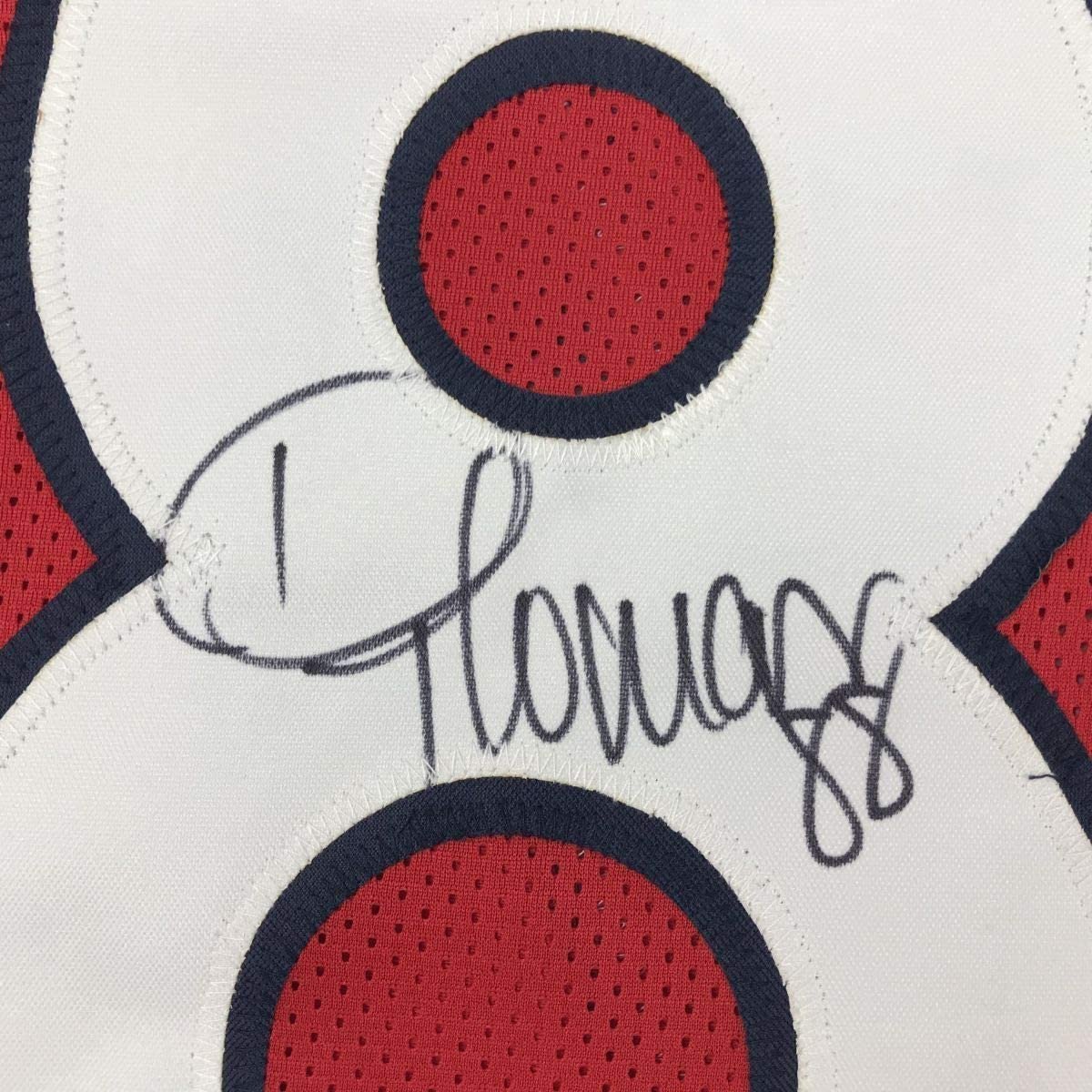 Framed Autographed/Signed Demaryius Thomas 35x39 Houston Red Football Jersey JSA COA