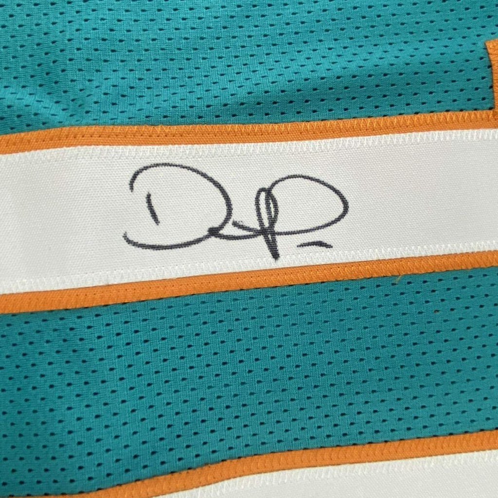 Framed Autographed/Signed Devante Parker 35x39 Miami Teal Football Jersey JSA COA