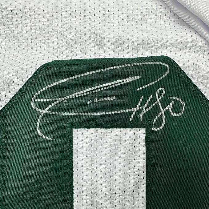 Framed Autographed/Signed Donald Driver 35x39 Green Bay White Football Jersey JSA COA