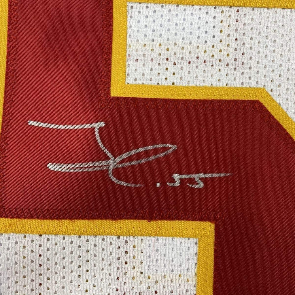 Framed Autographed/Signed Frank Clark 35x39 Kansas City White Football Jersey PSA/DNA COA