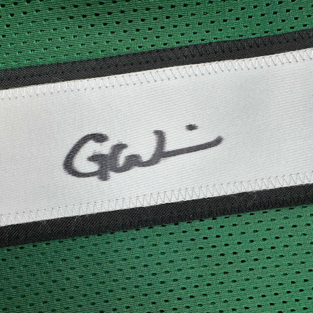 Framed Autographed/Signed Garrett Wilson 35x39 New York Green Football Jersey JSA COA