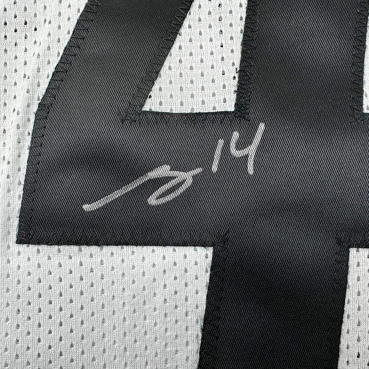 Framed Autographed/Signed George Pickens 35x39 Pittsburgh White Football Jersey JSA COA