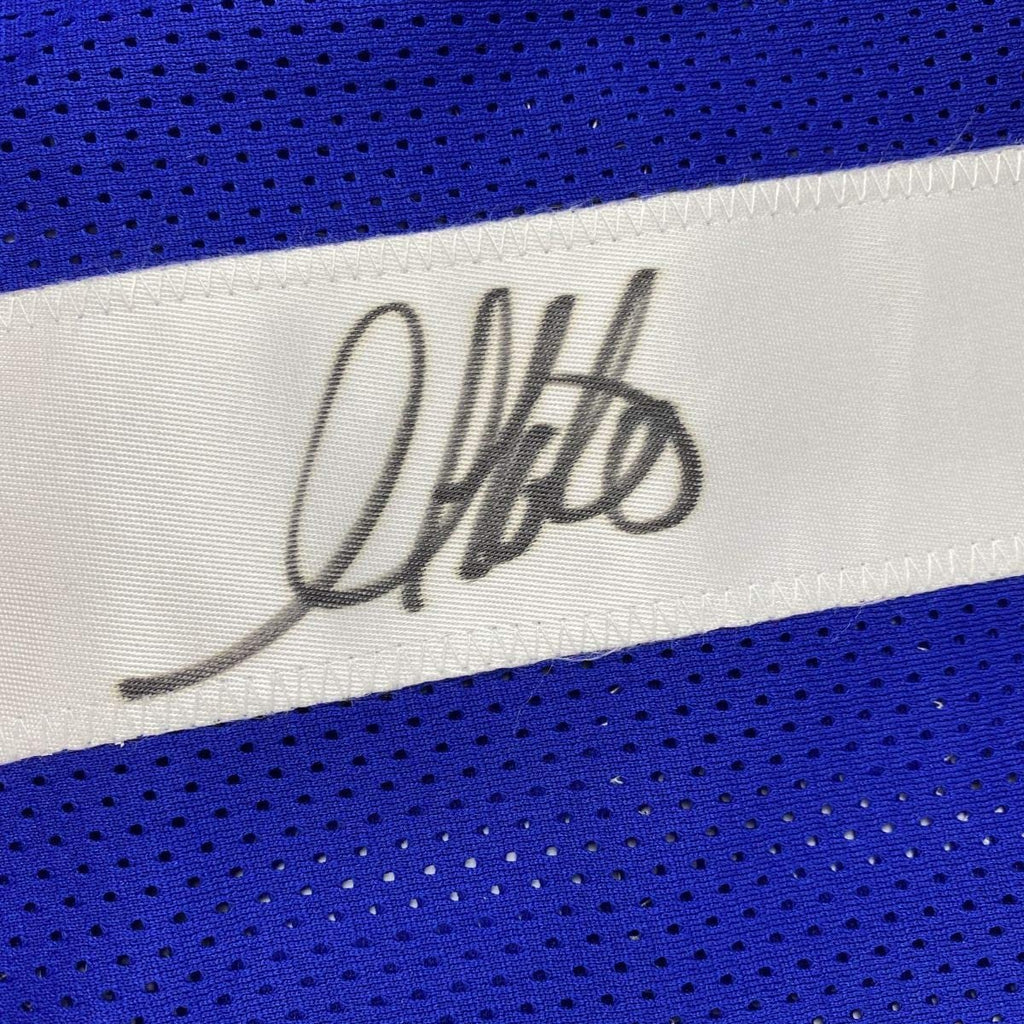 Framed Autographed/Signed Golden Tate III 35x39 New York Blue Football Jersey PSA/DNA COA