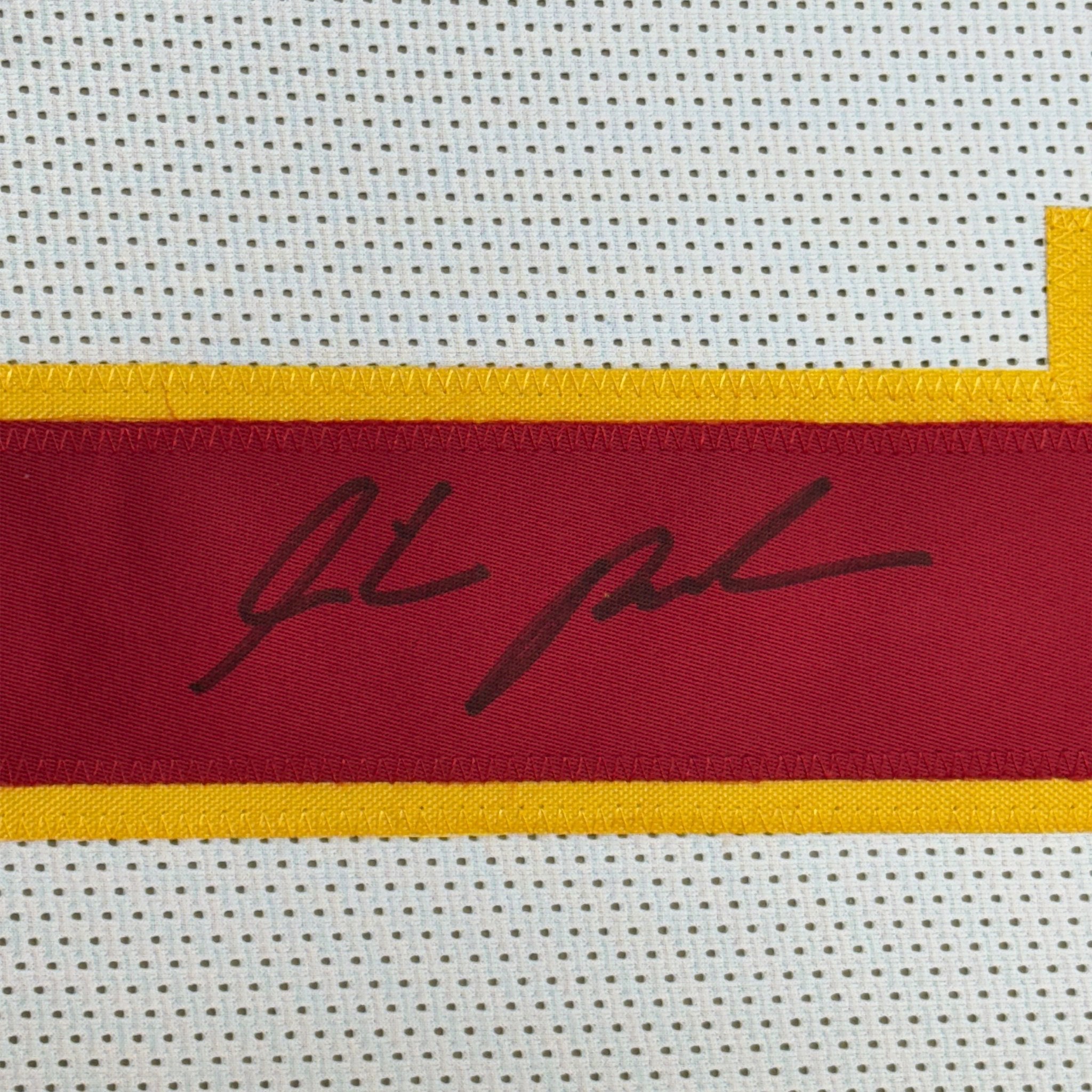 Framed Autographed/Signed Isiah Pacheco 35x39 Kansas City White Football Jersey JSA COA