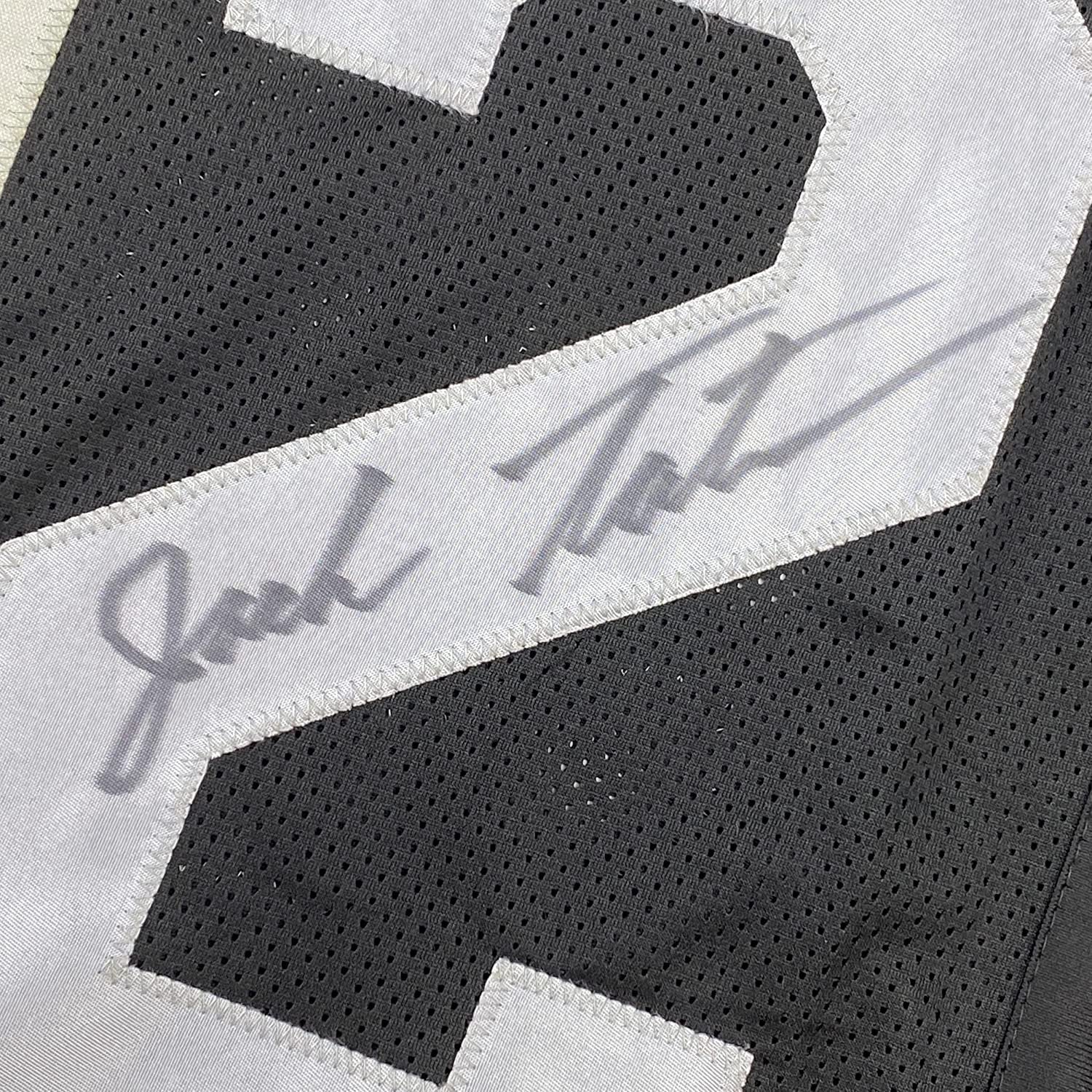 Framed Autographed/Signed Jack Tatum 35x39 Oakland Black Football Jersey JSA COA #1