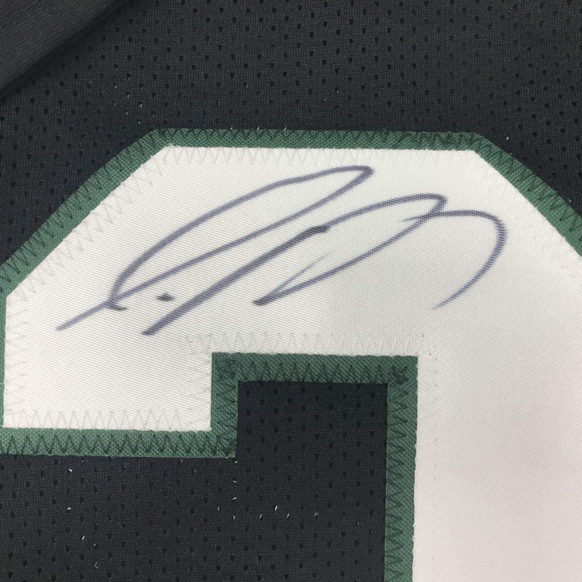 Framed Autographed/Signed Jamal Adams 35x39 New York Black Football Jersey JSA COA