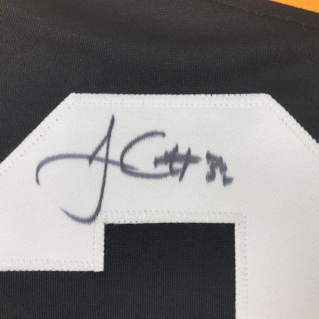 Framed Autographed/Signed James Conner 35x39 Pittsburgh Retro Black Football Jersey JSA COA