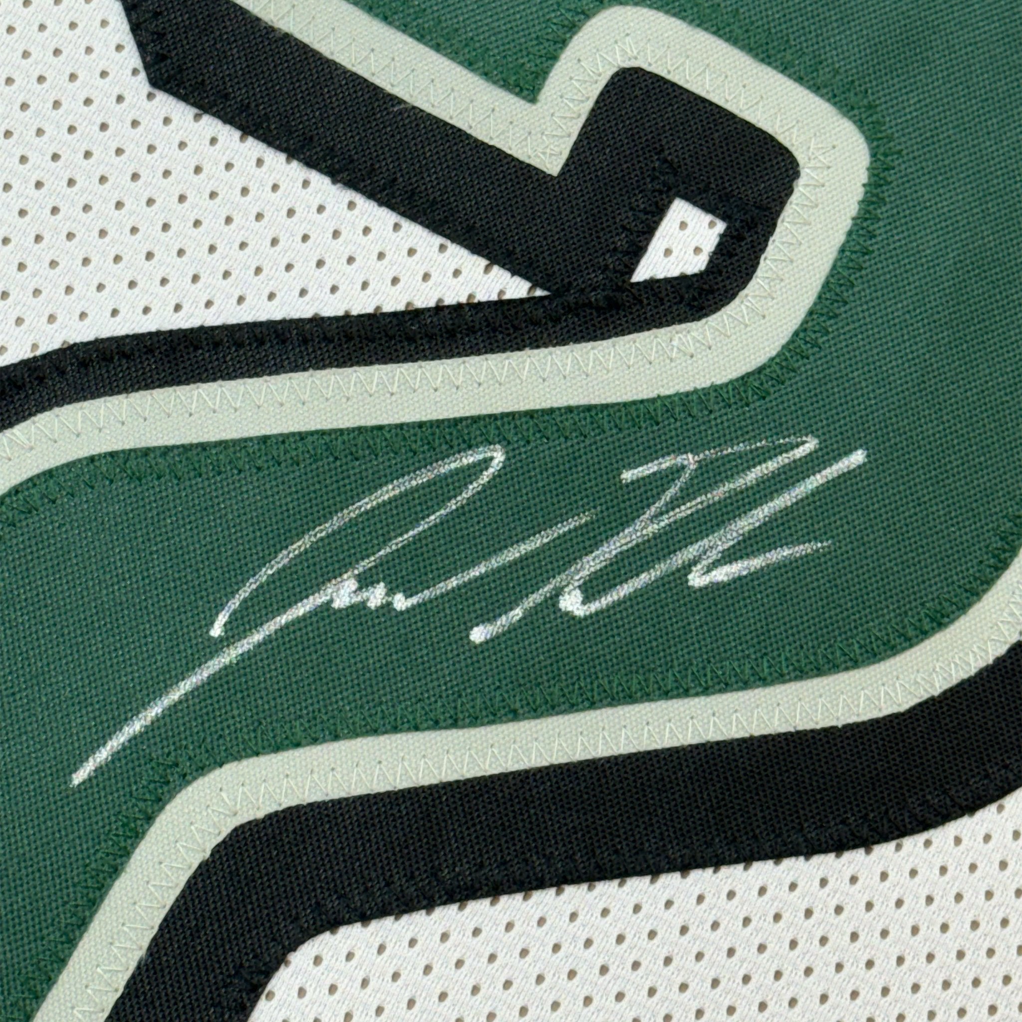 Framed Autographed/Signed Jason Kelce 35x39 Philadelphia White Football Jersey PSA/DNA COA