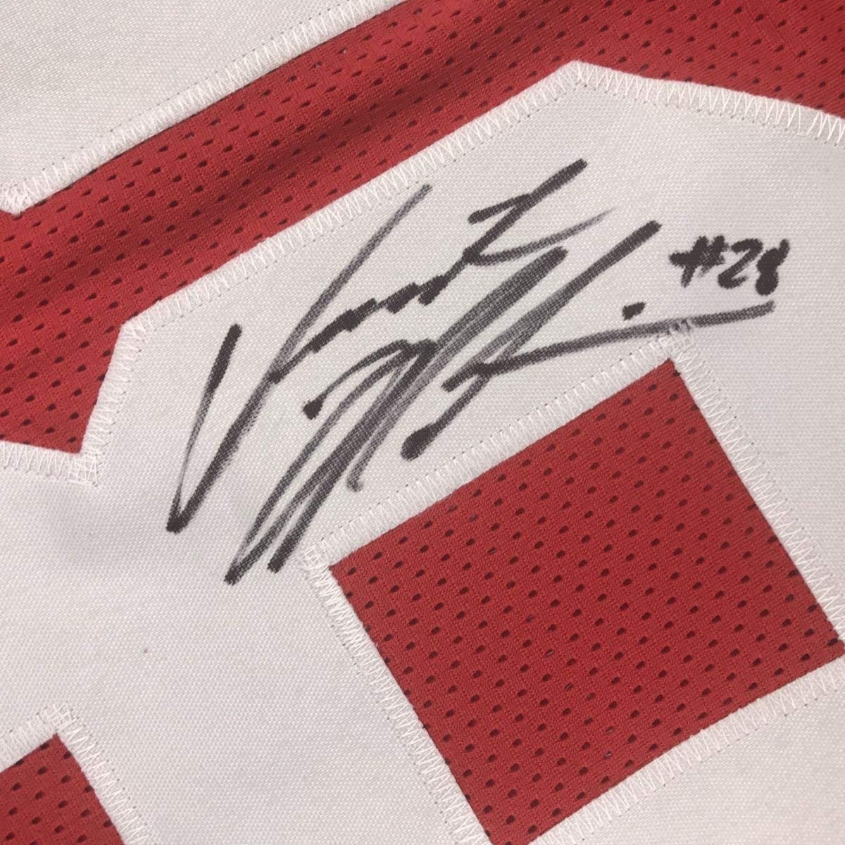 Framed Autographed/Signed Jerick McKinnon 35x39 San Francisco Red Football Jersey Beckett BAS COA