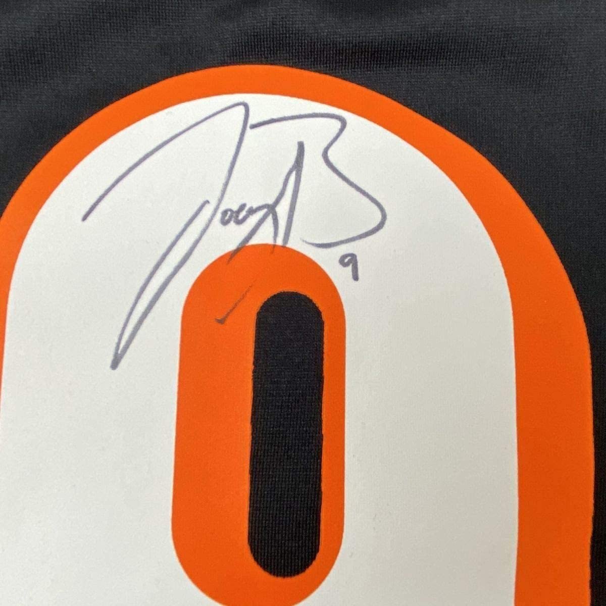 Framed Autographed/Signed Joe Burrow 35x39 Cincinnati Bengals Black Authentic Nike Game Football Jersey Fanatics COA