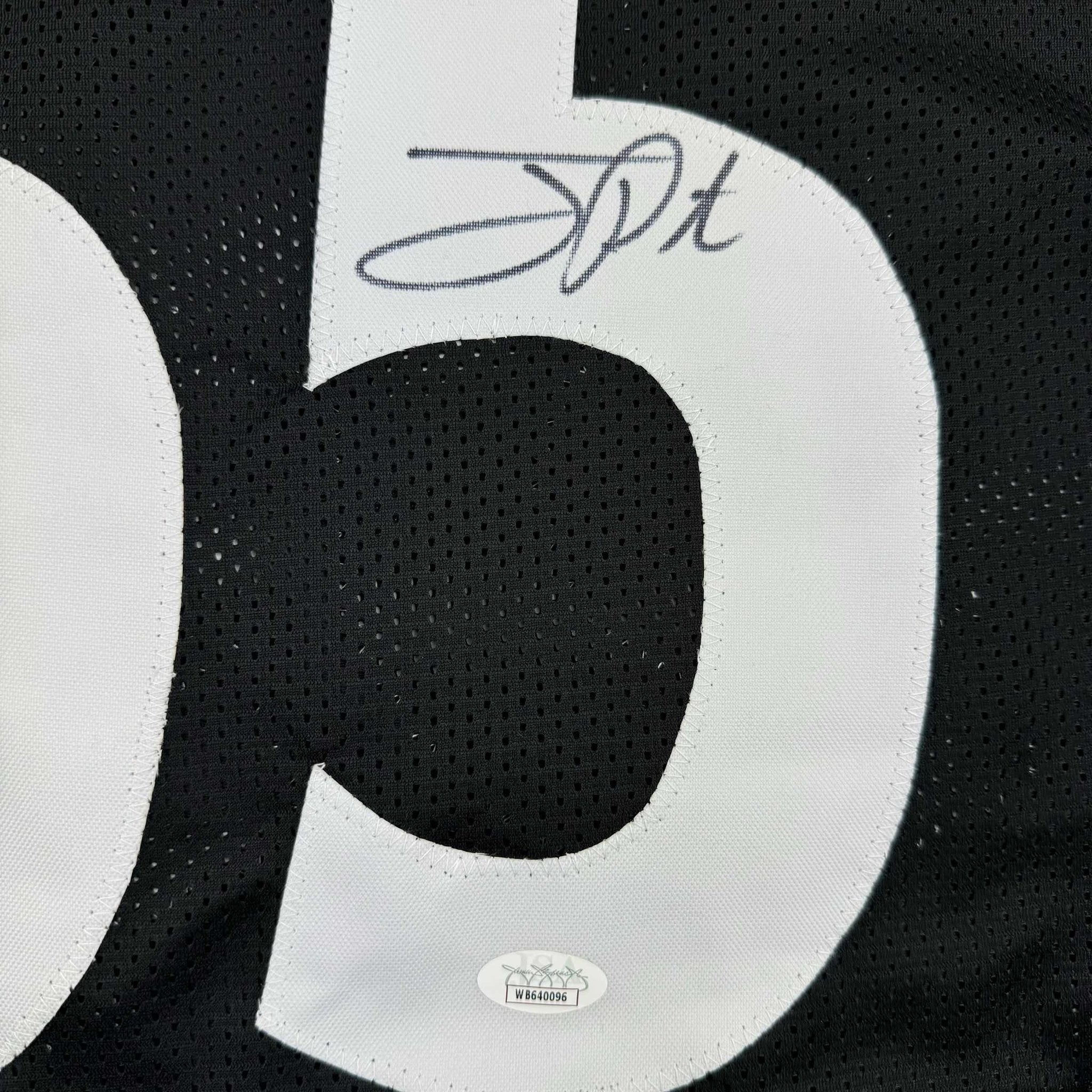 Framed Autographed/Signed Joey Porter Sr. 35x39 Pittsburgh Black Football Jersey JSA COA