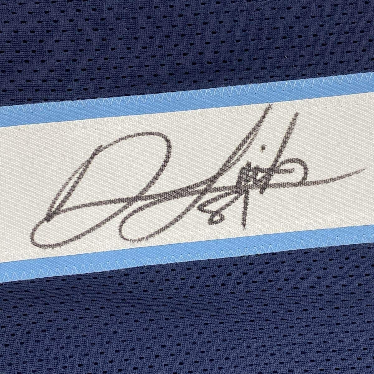 Framed Autographed/Signed Jonnu Smith 35x39 Tennessee Dark Blue Football Jersey Beckett BAS COA